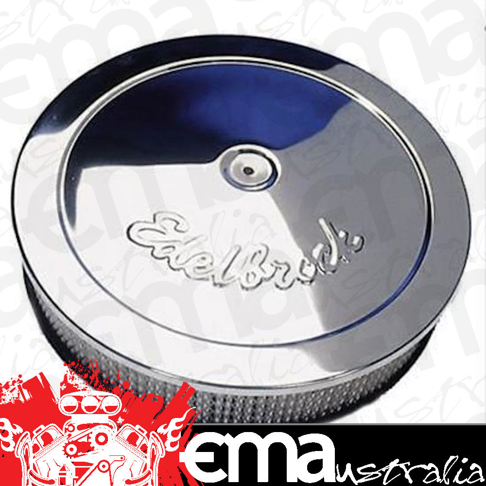 Edelbrock 1207 Pro-Flo Chrome 14" Round Air Cleaner with 3" Paper Element