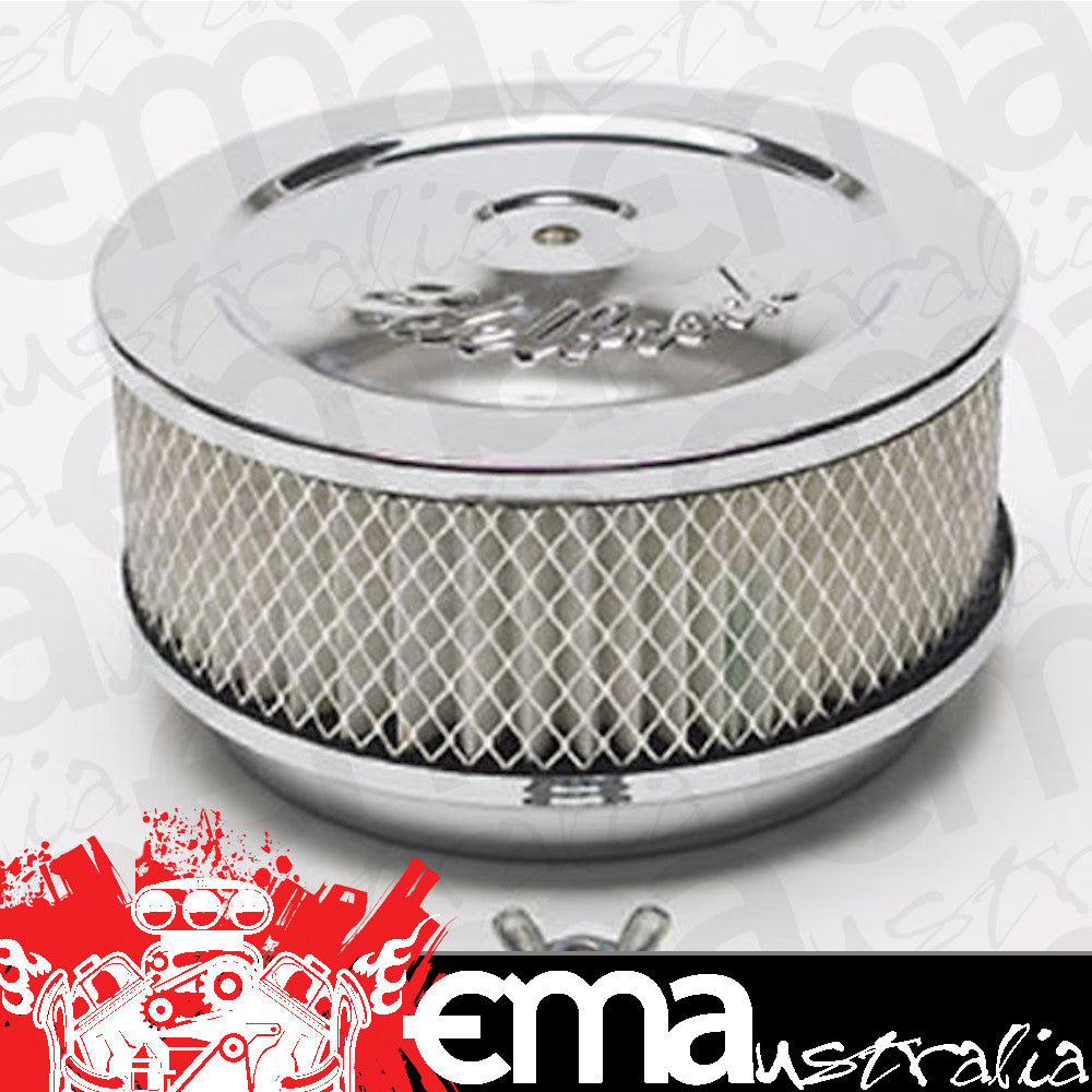 Edelbrock ED1209 Pro-Flo Chrome Air Cleaner 6" x 2"