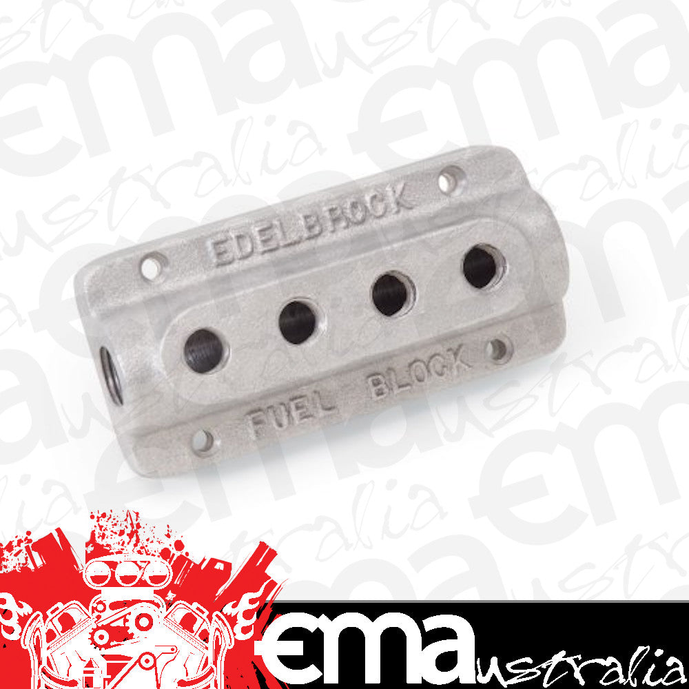 Edelbrock ED1290 Fuel Distribution Block Quad Outlet Fuel Block, 3/8" Inlet, 1/4" Outlet ED1290