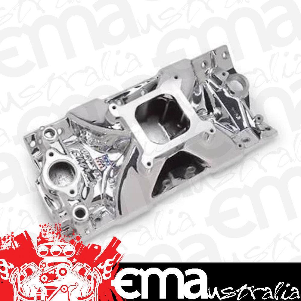 Edelbrock ED29754 Chev SB Victor Jr. Carbureted Intake Manifold Endurashine