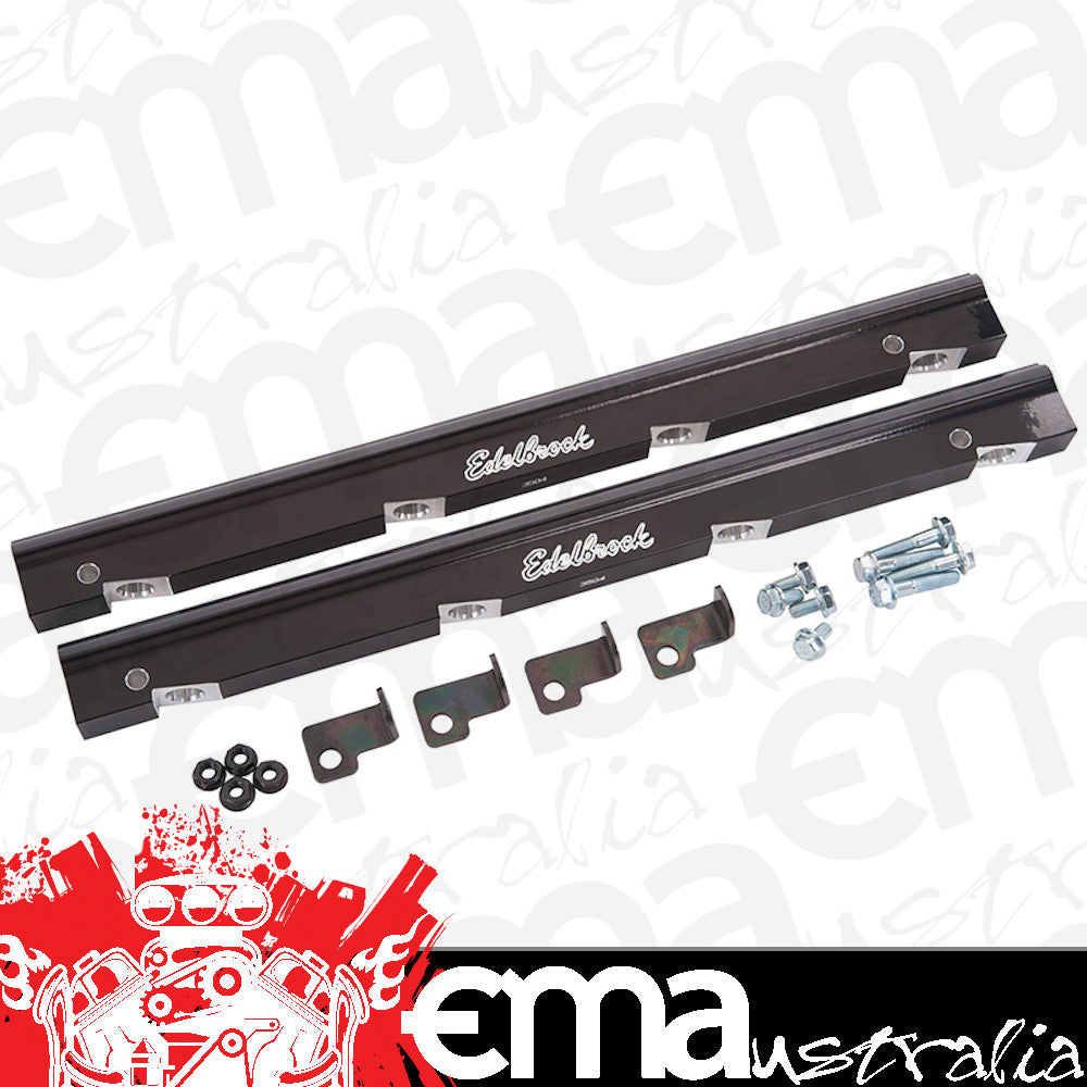 Edelbrock 3504 Fuel Injector Rail, Anodized Black, -6 AN