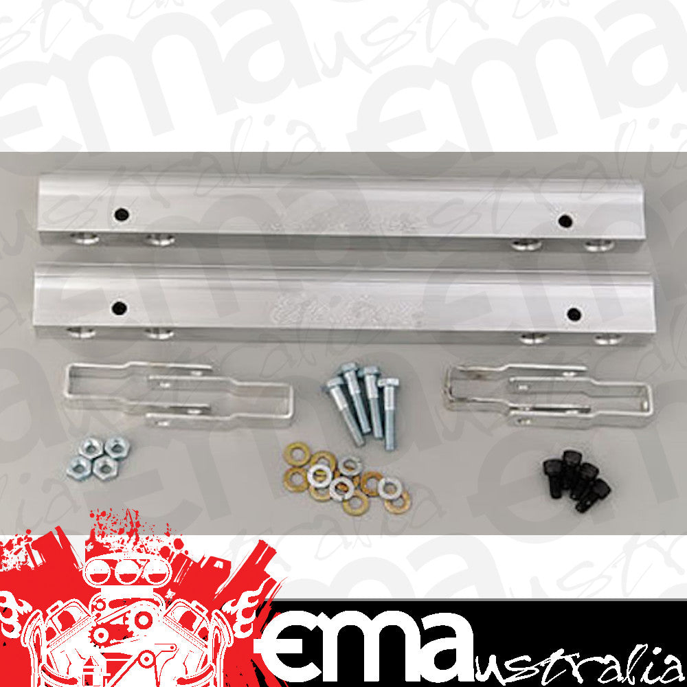 Edelbrock 3630 Fuel Rail Kit for Small-Block Chevy -6 AN in Clear Finish