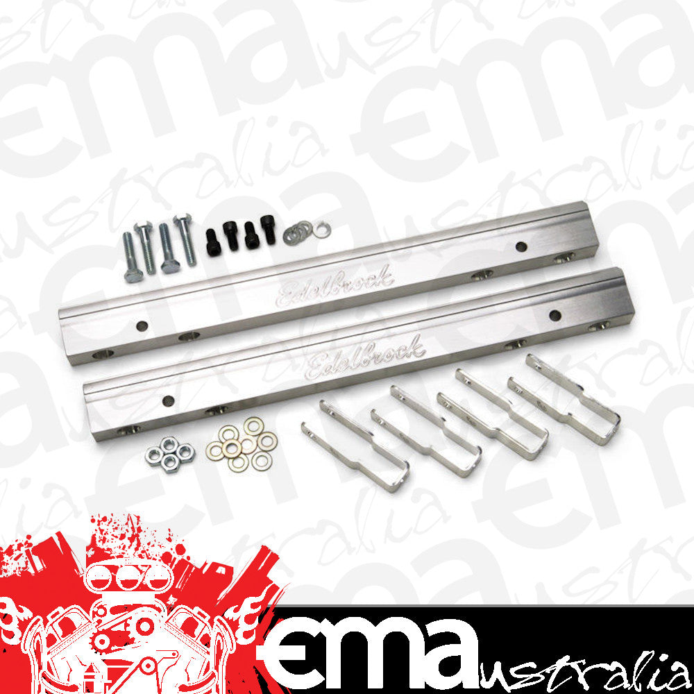 Edelbrock 3633 Fuel Rail Kit for Big-Block Chevy -6 AN in Clear Finish