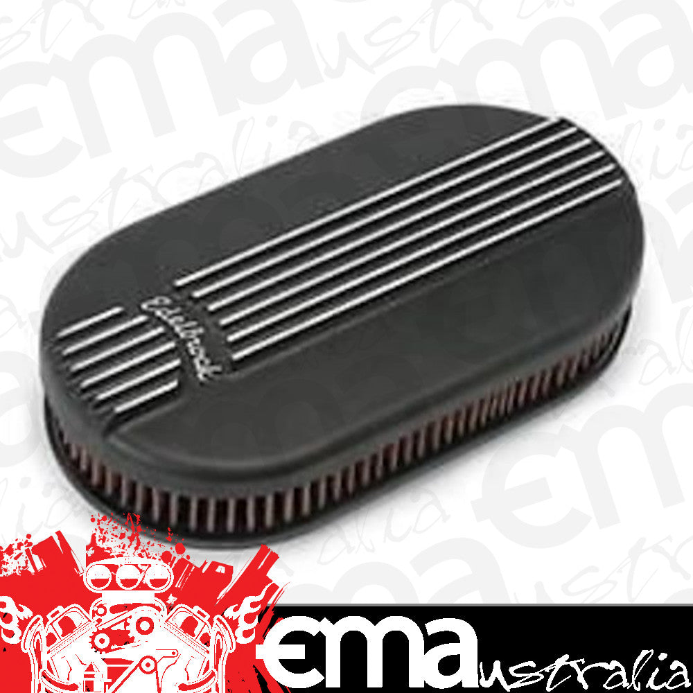 Edelbrock 41153 Classic Series Black Small Oval Cast Air Cleaner for Single 4-bbl Carb