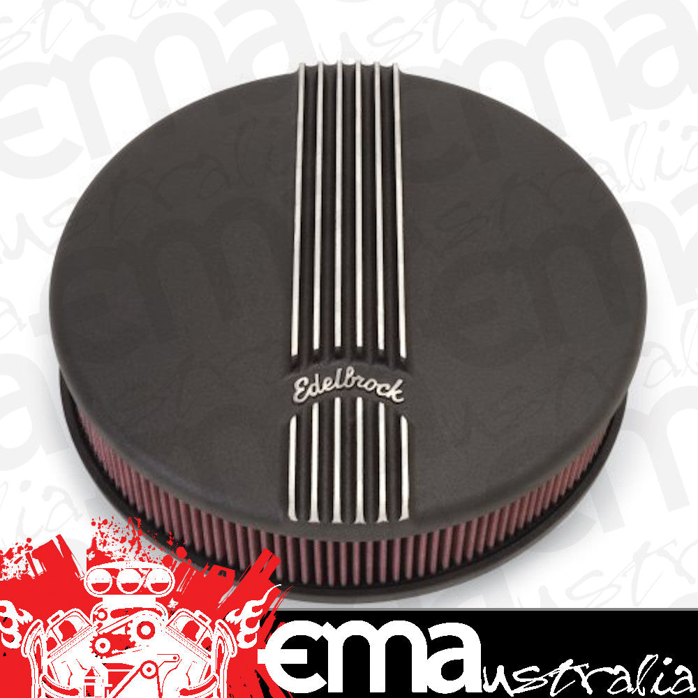 Edelbrock 41173 Classic Series Black Round Cast Air Cleaner for Single 4-bbl Carb - 3" Element