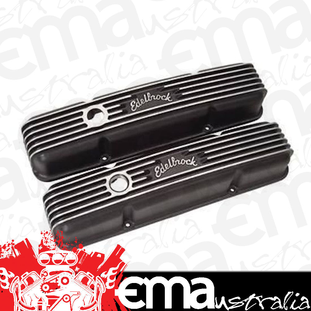 Edelbrock ED41443 Chev SB Classic Series Cast Aluminum Valve Covers