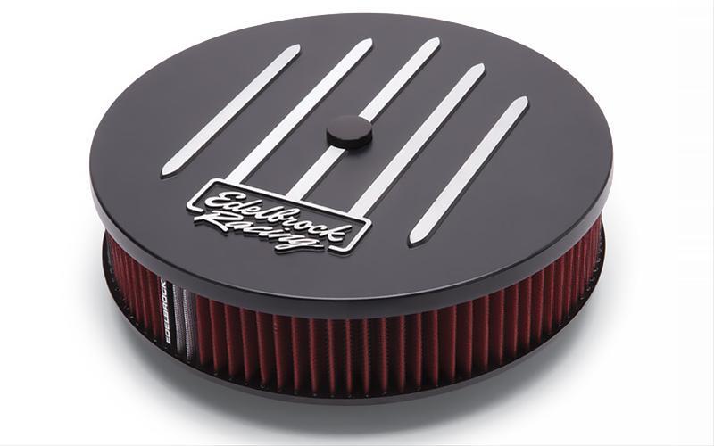 Edelbrock 41663 Racing Series Black 14" Round Air Cleaner - 3" Pro-Flo Element (Deep Flange)
