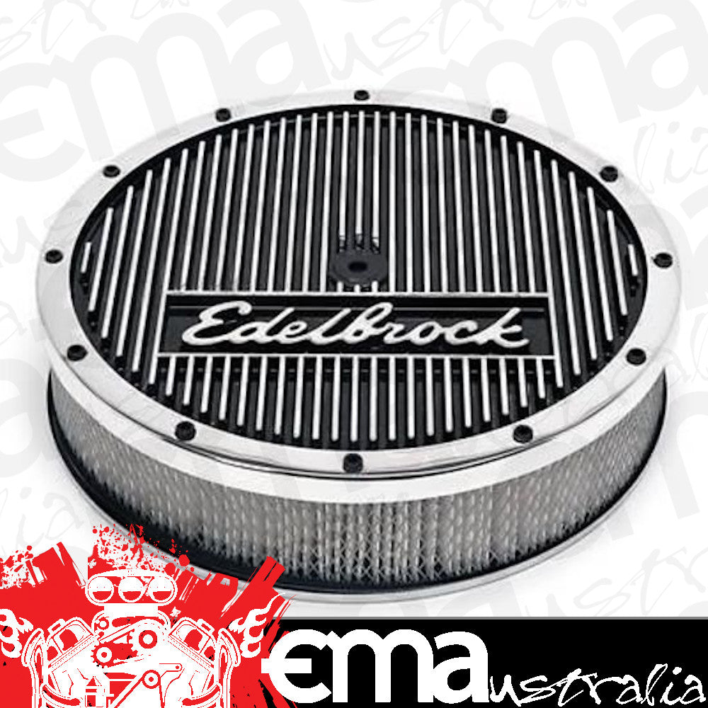 Edelbrock ED42074 Edelbrock Endurashine Elite Series 14X3" Air Cleaner 1" Drop 5-1/8" Neck ED42074