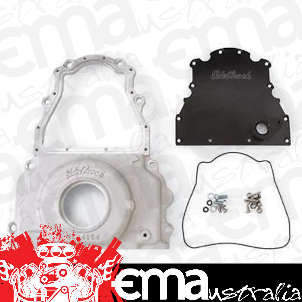 Edelbrock ED4255 Chev LS2 6.0L V8 2-Piece Timing Cover Front Mount Cam Sensor