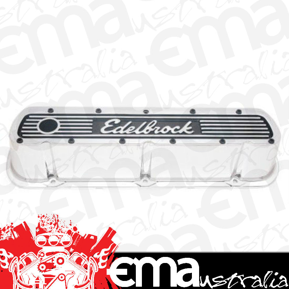Edelbrock ED42604 Edelbrock Elite Series Alloy Valve Covers suit Ford 289-351W Endurashine ED42604