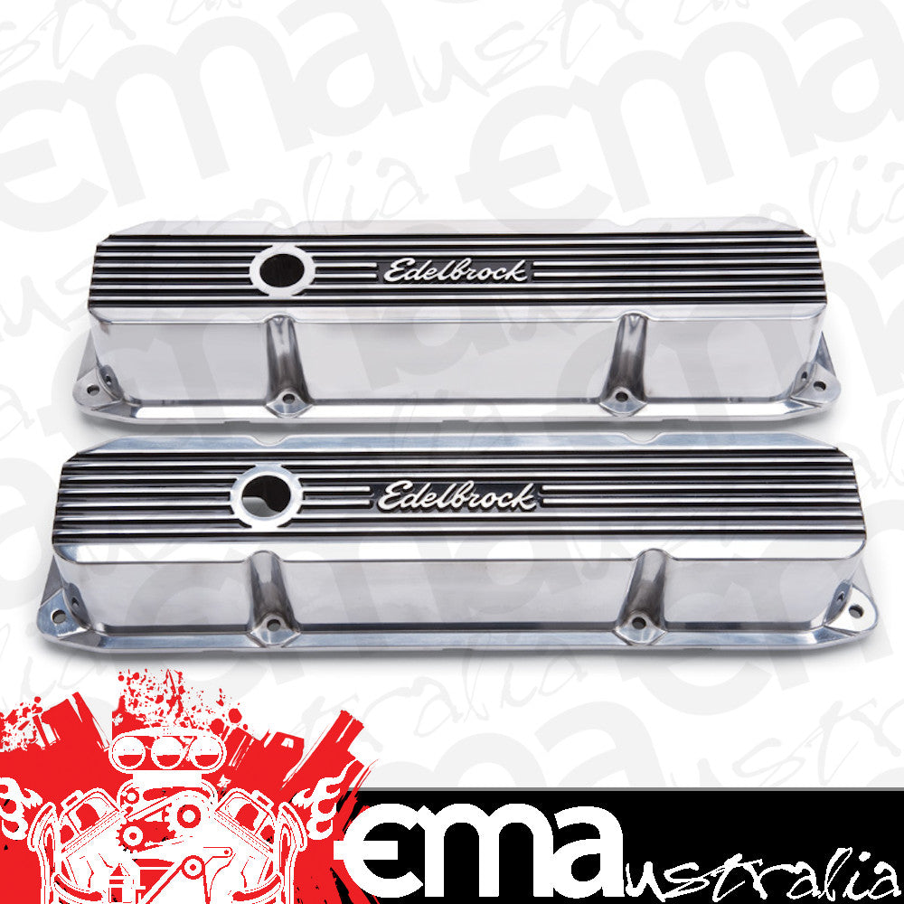 Edelbrock ED4276 Elite 2 Series Valve Covers - Polished suit BB Chrysler W/ Edelbrock Logo ED4276