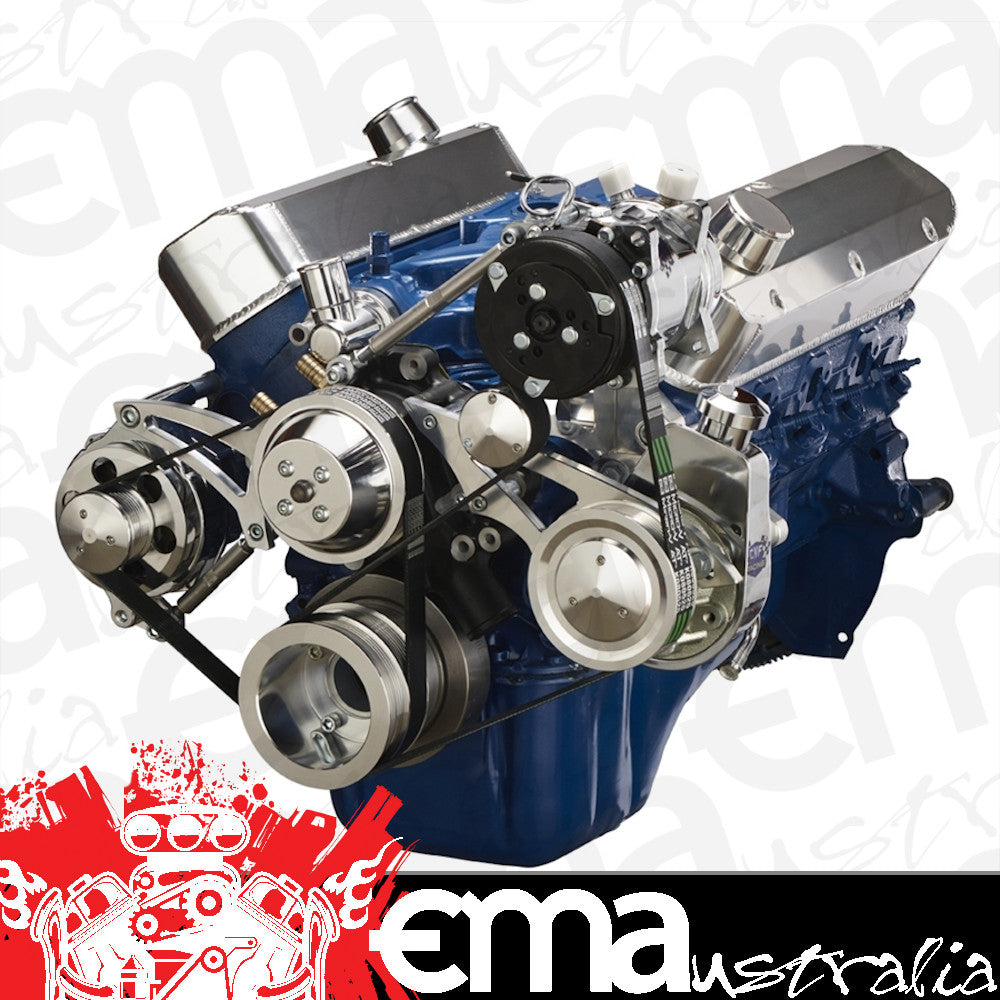 CVF 302-SERPENTINE-AC-ALL Ford 289-302-351W Serpentine Conversion Kit - A/C Alternator & Power Steering - All Inclusive