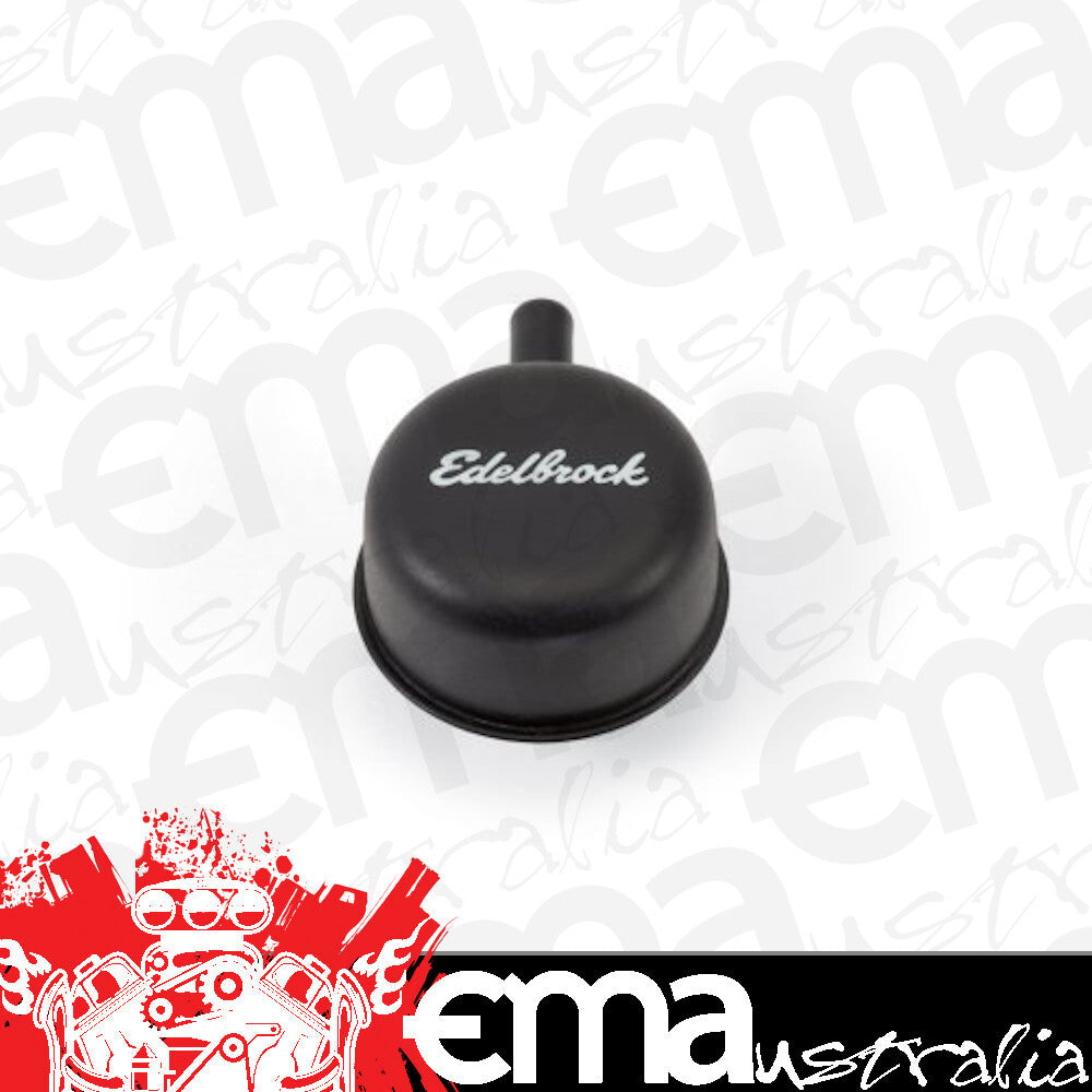 Edelbrock 4413 Signature Series Crankcase Breather Cap #4413 W/ 90 Degree Vent Nipple
