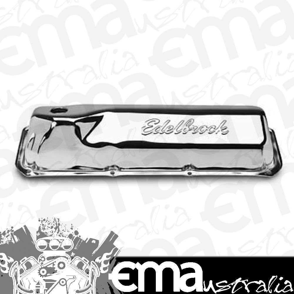 Edelbrock ED4461 Edelbrock Signature Series Chrome Valve Covers Ford 302-351C 2.9" High ED4461