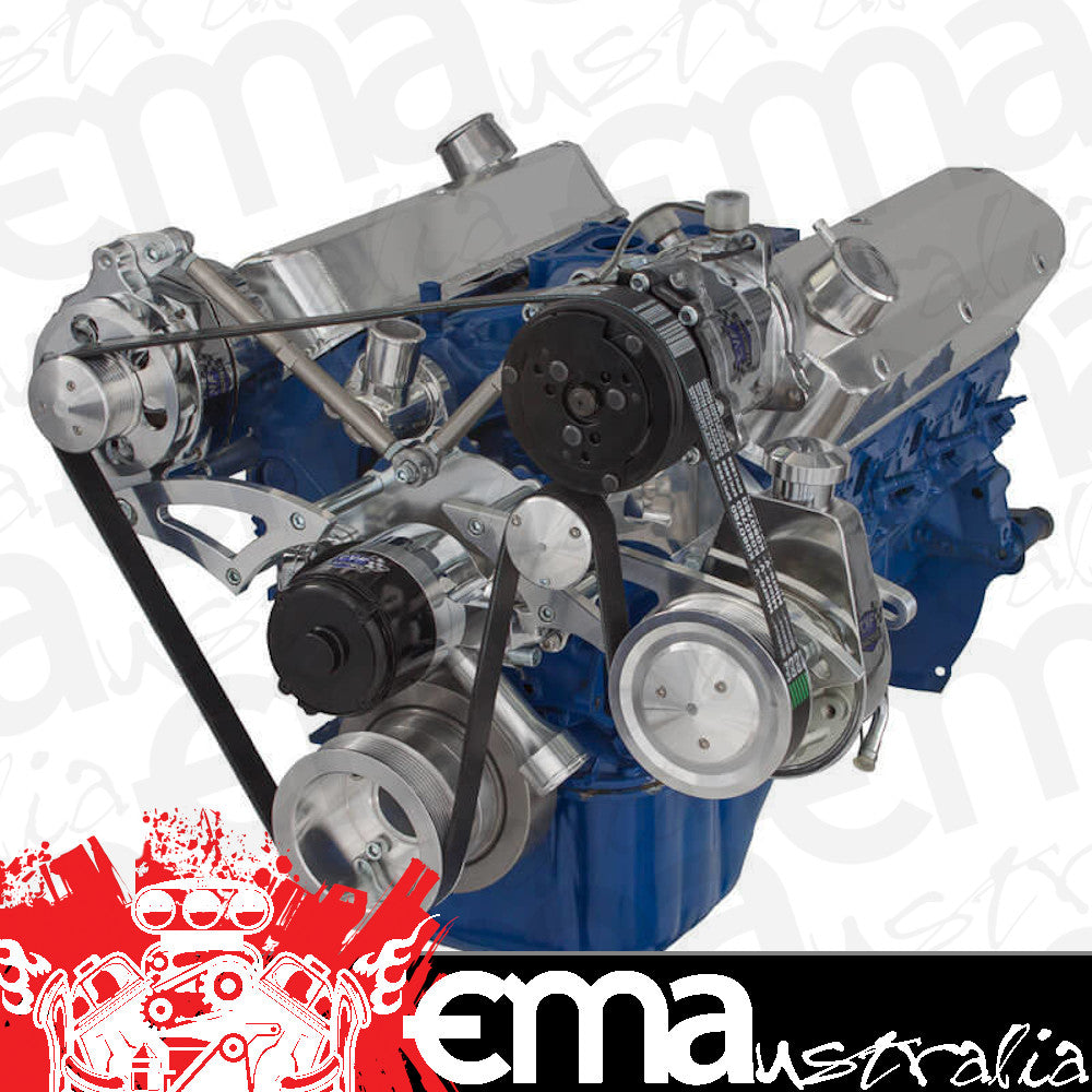 CVF 302-SERPENTINE-AC-EWP Ford 289-302-351W Serpentine Conversion Kit - AC Alternator & Power Steering w/ Electric Water Pump
