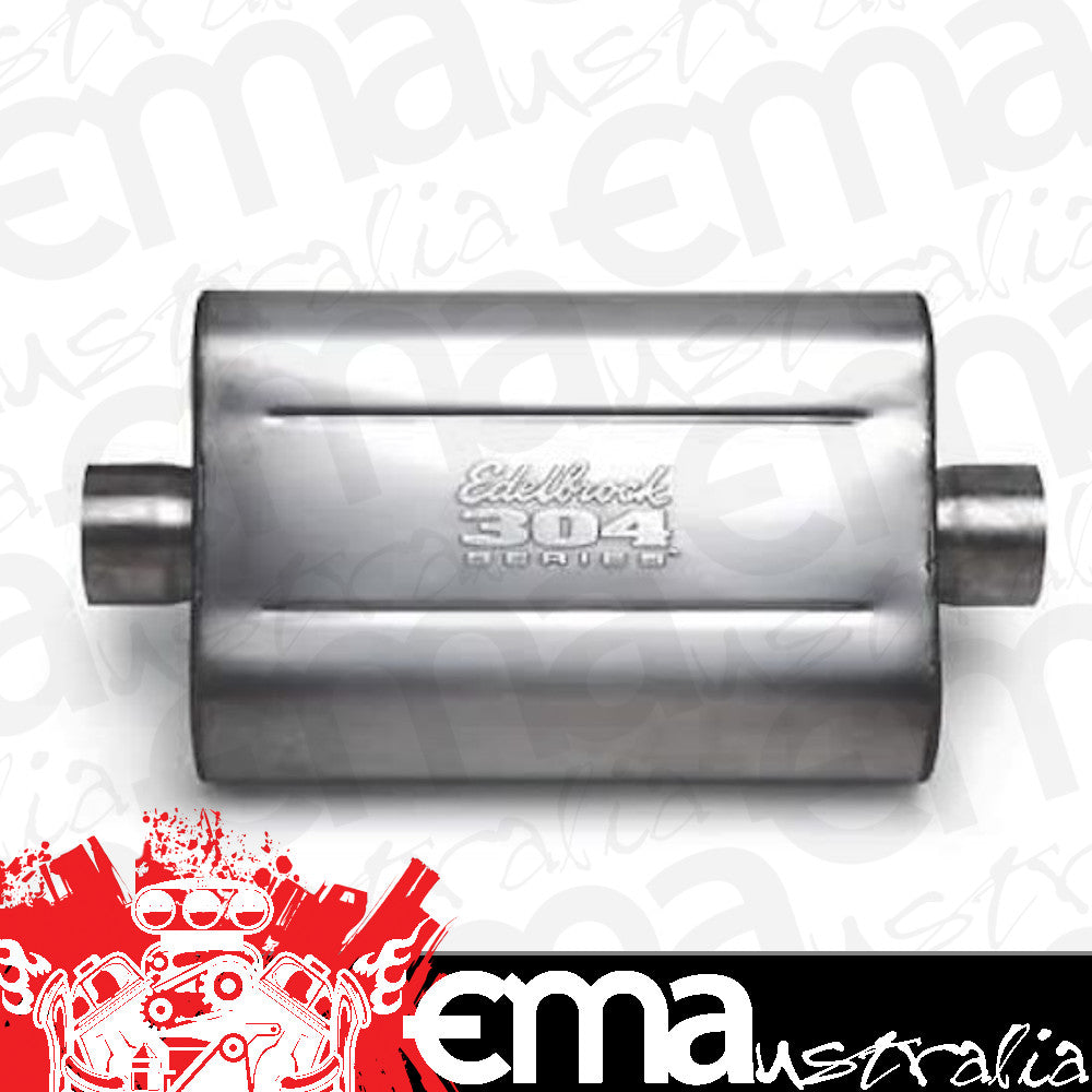 Edelbrock ED55750 Muffler 2.50" S/Steel Center In/Out Edelbrock 55750
