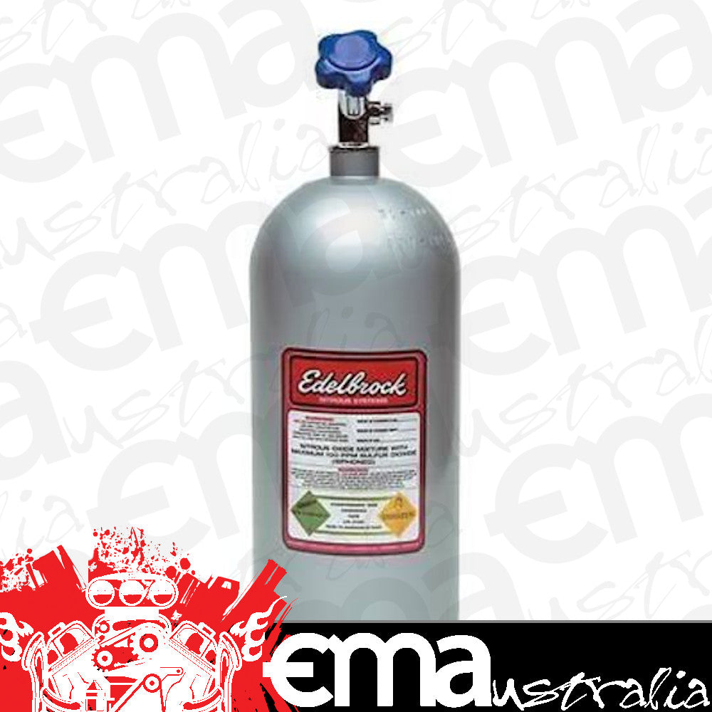 Edelbrock ED72316 Edelbrock 15Lb Aluminium Nitrous Bottle Silver Powdercoated ED72316