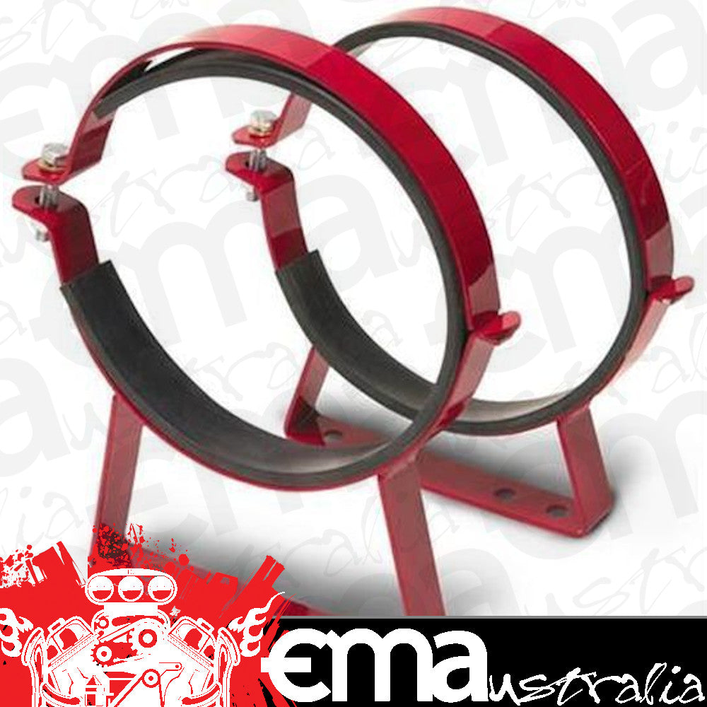 Edelbrock ED72600 Edelbrock Hinged Steel Red Bottle Brackets 7" Diameter 10-15 Lb Bottles ED72600
