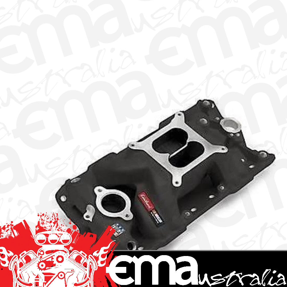 Edelbrock ED75013 Chev Small Block 262-400 Air Gap Intake Manifold Matte Black