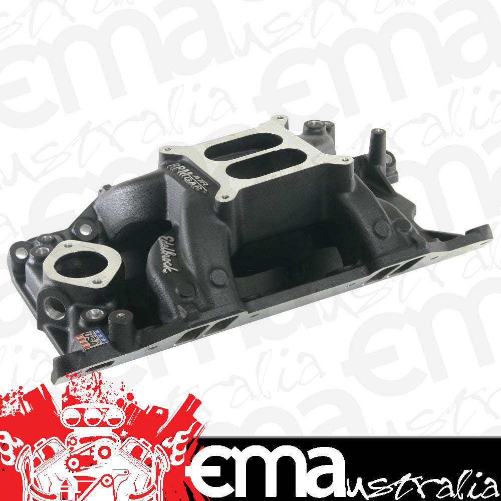 Edelbrock ED75763 Chrysler 318-360 Performer RPM Air-Gap Intake Manifold Black