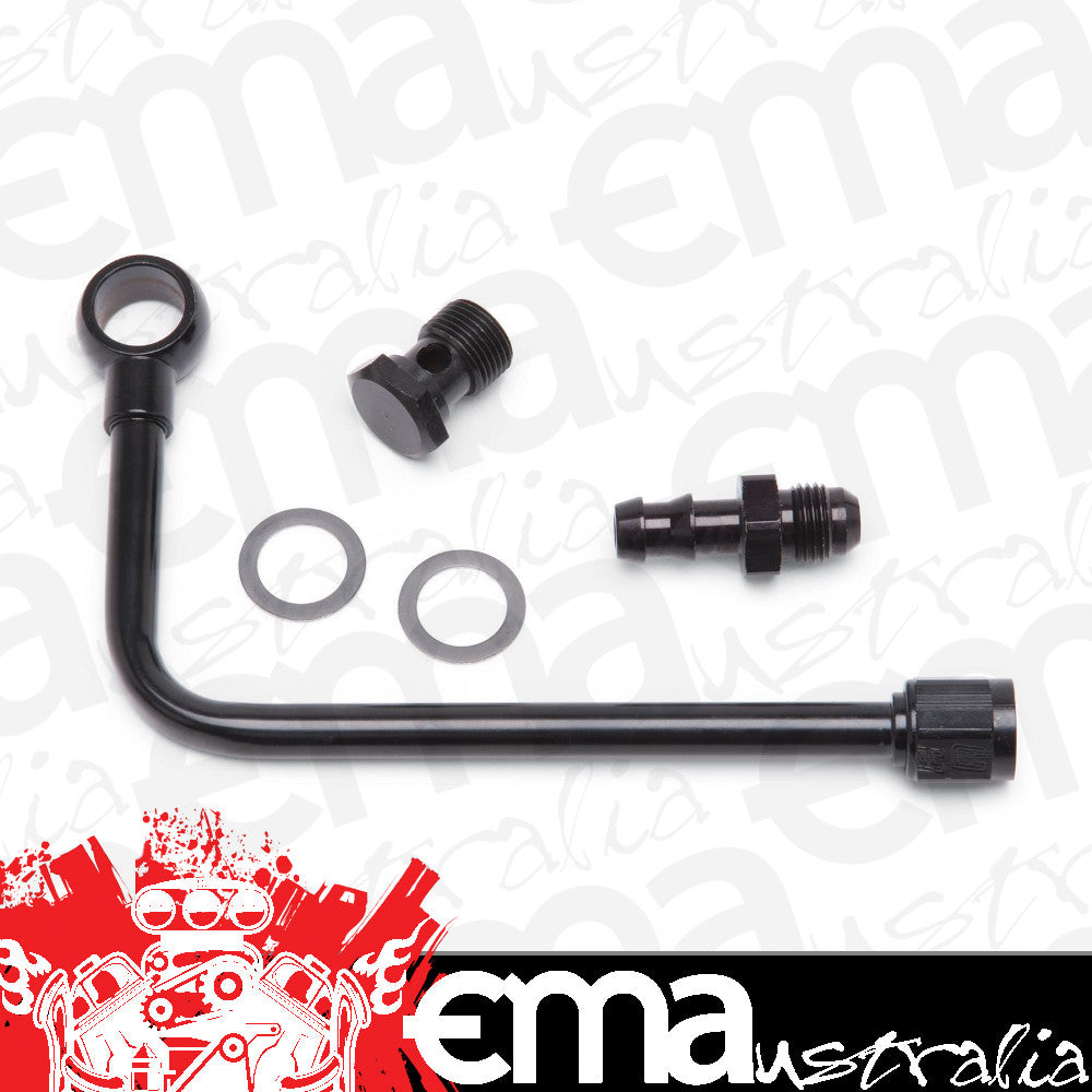 Edelbrock 81263 Black Steel Fuel Line With 3/8" Barbed End Inlet And Without Fuel Filter