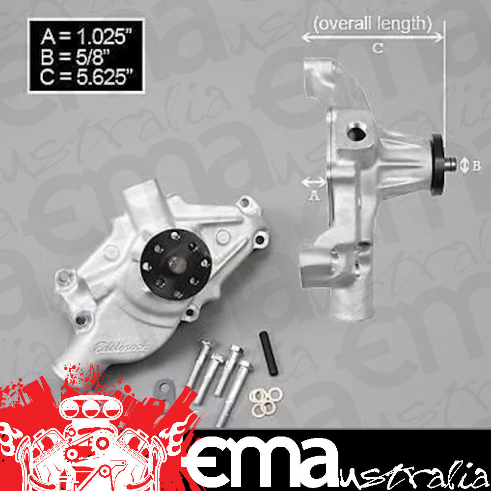 Edelbrock 8810 Victor Series Water Pump for Small-Block Chevy in Satin Finish (Short)