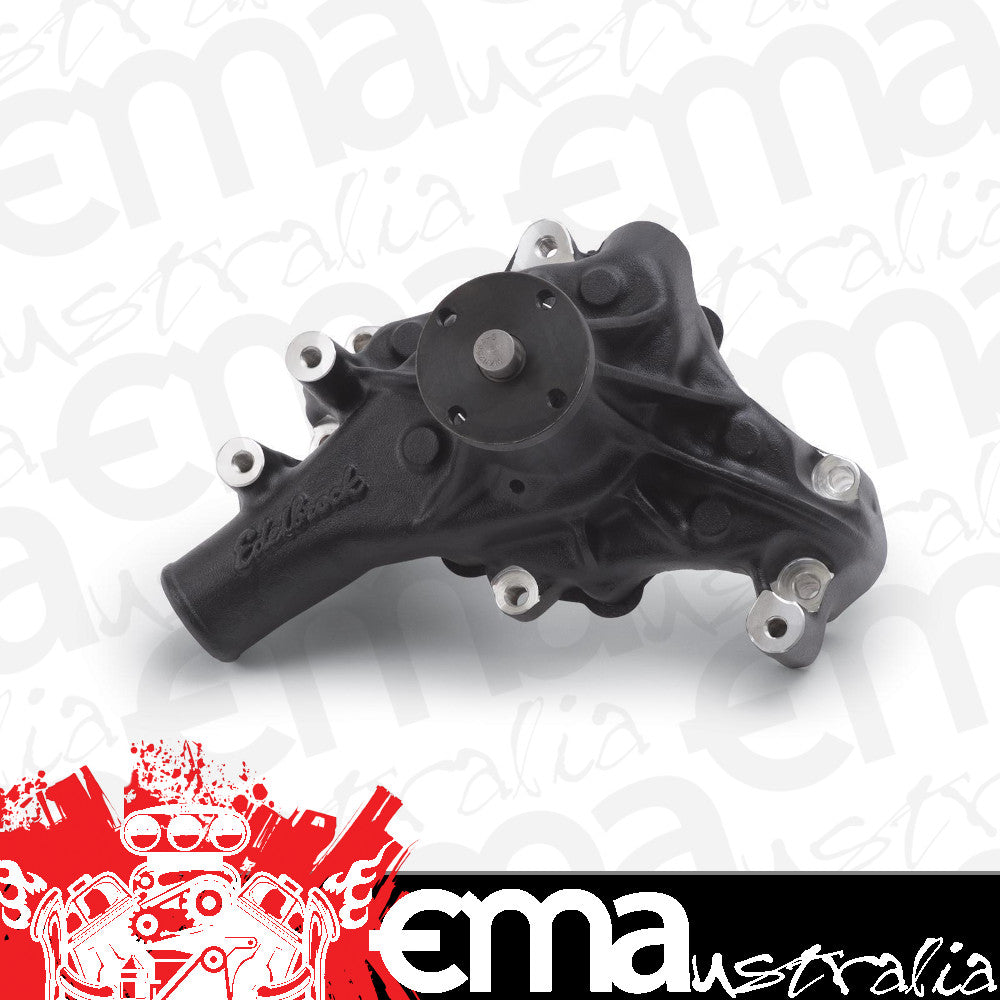 Edelbrock ED88113 Edelbrock Victor Series Chev SB Alloy H/V Water Pump Black Finish - Long ED88113