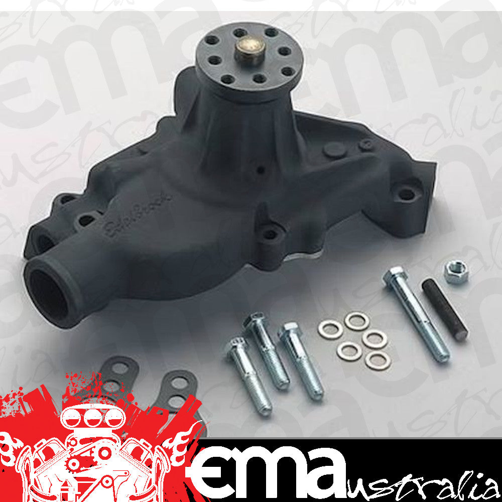 Edelbrock ED8816 Edelbrock Chev SB Victor Series Circle Track H/V Water Pump Short Black ED8816