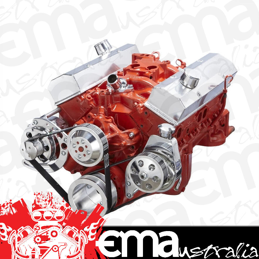 CVF 350-SERPENTINE-PS-C Chevy Small Block Serpentine Conversion - Power Steering & Alternator Long Water Pump