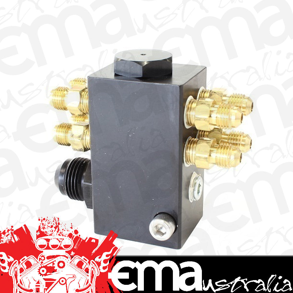 Enderle EN4027 Hat Or Top Port Distribution Block w/ -8an Inlet Fitting suit 8 Port Nozzles