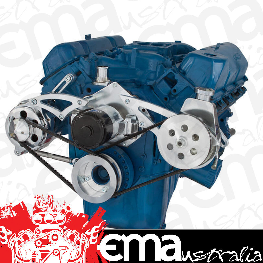 CVF 351C-PS-SYSTEM-EWP Ford 351C 351M & 400 V-Belt System - Power Steering & Alternator w/ Electric Water Pump