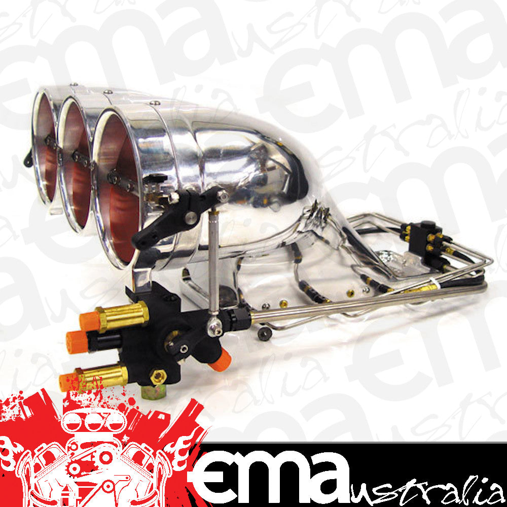 Enderle ENBAU-1 Aluminium "Big & Ugly" Injector Hat Complete w/ Fuel Lines & K-Style Metering Valve 5-9/16" Butterflies 10-1/2" Tall