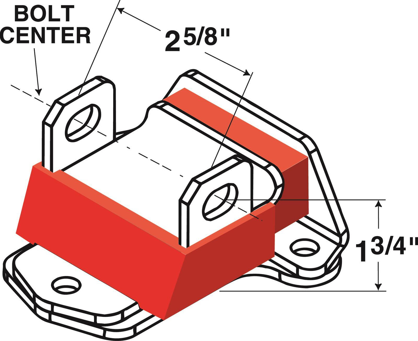 Energy Suspension ENS-3-1114R Chev V8 Motor Mounts Bolt-In Steel Polyurethane Zinc/Red