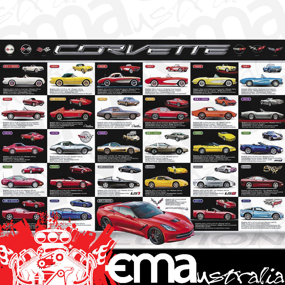 Engine Master Australia EUR-6000-0683 Corvette Evolution Jigsaw Puzzle 1000 Piece