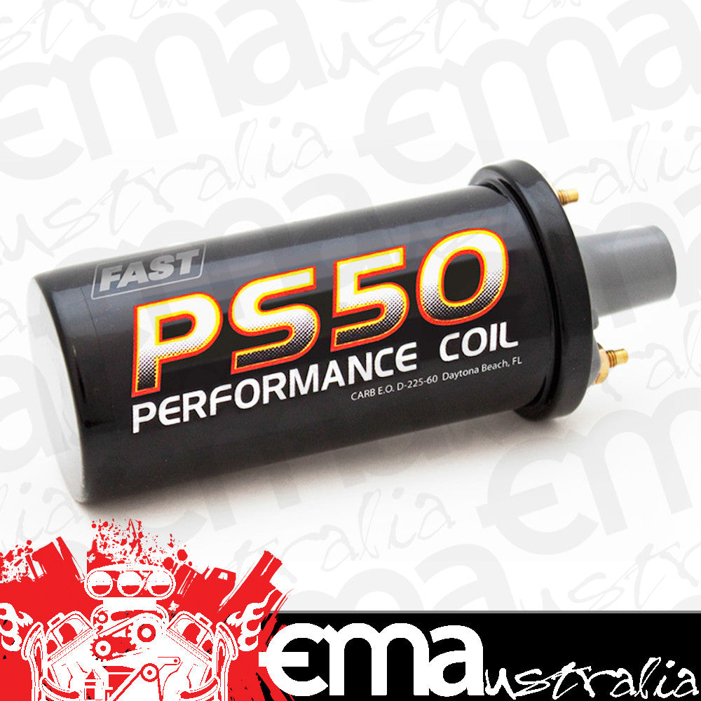 FAST - Fuel Air Spark Technology FAST730-0050 Ps50 Ignition Coil Round Canister Style Black Finish
