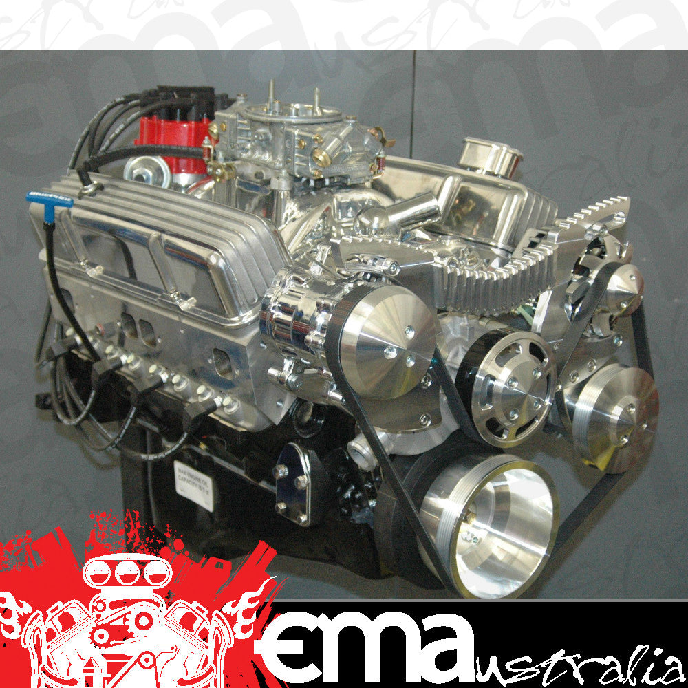 Engine Master Australia 383STROKER430HP 383Stroker430HP EMA - Chevrolet 383 Stroker Engine 430HP w/ Alloy Heads A/C & P/S Serpentine Kit