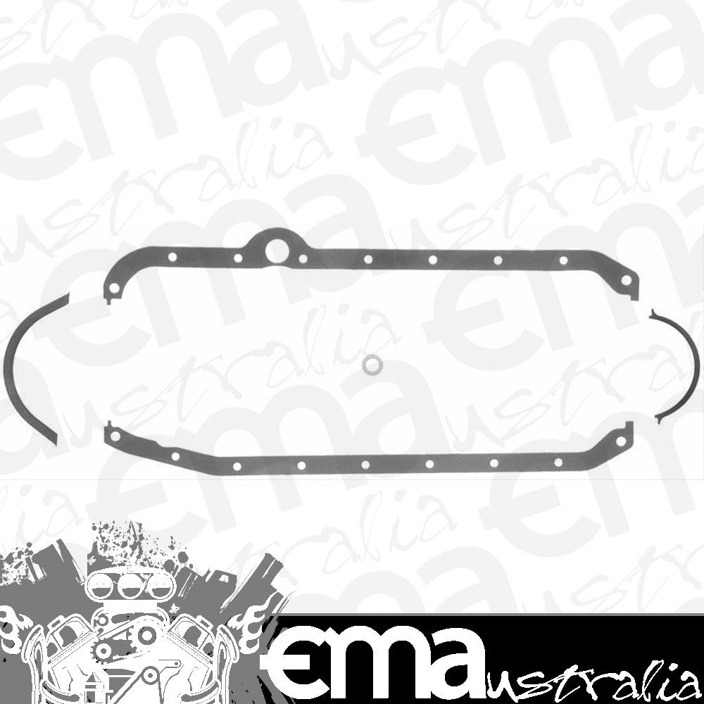 Suit Chevy small block Gen I 267/305/350 C.I.D Cork Oil Pan Gasket Set Chev SB 1980-85 Thick Front Seal Fel-Pro Gaskets FE1818
