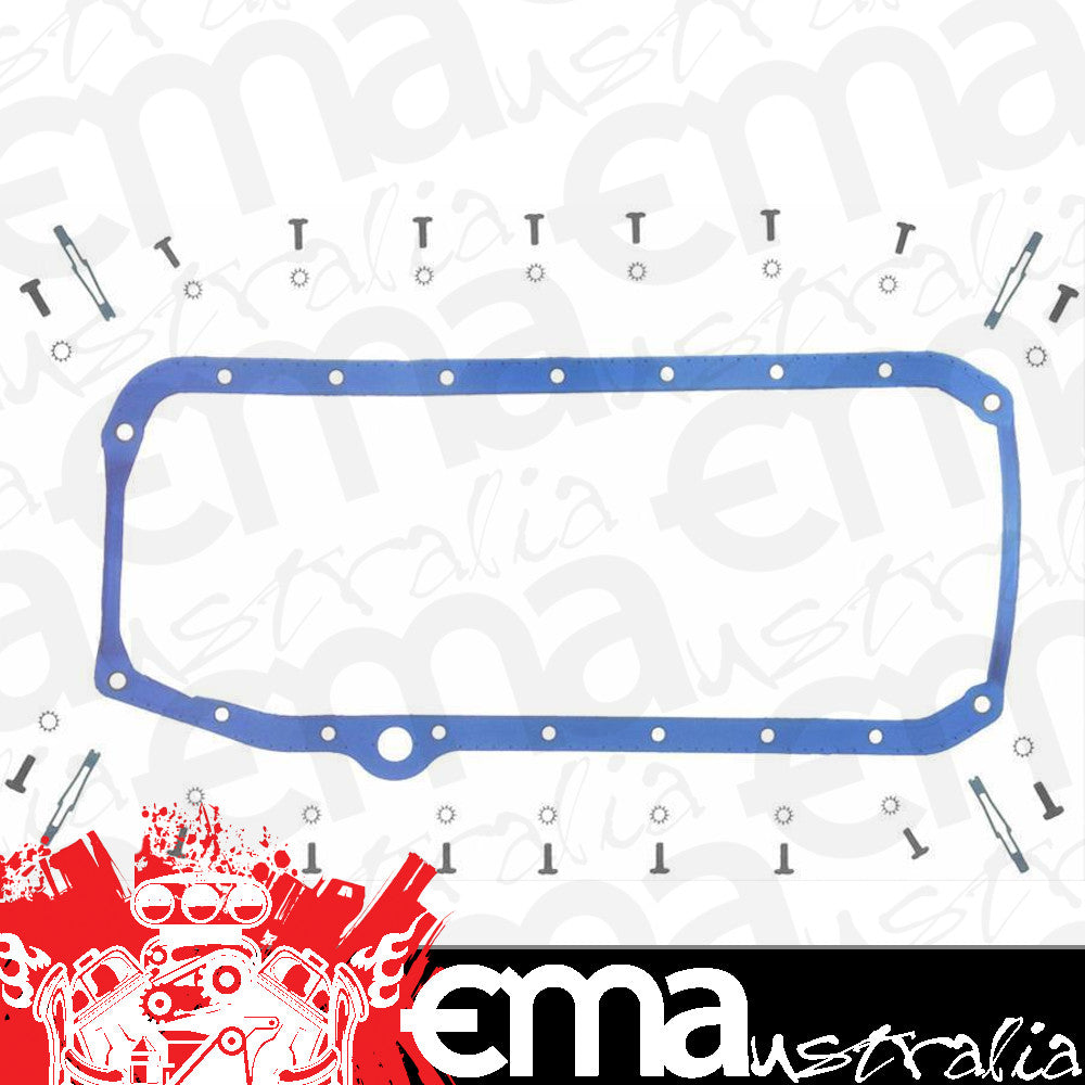 Suit Chev small block Gen 1 265-400 C.I.D. V8 1-Piece Rubber Oil Pan Gasket SB 1957-74 Fel-Pro Gaskets FEOS34509T
