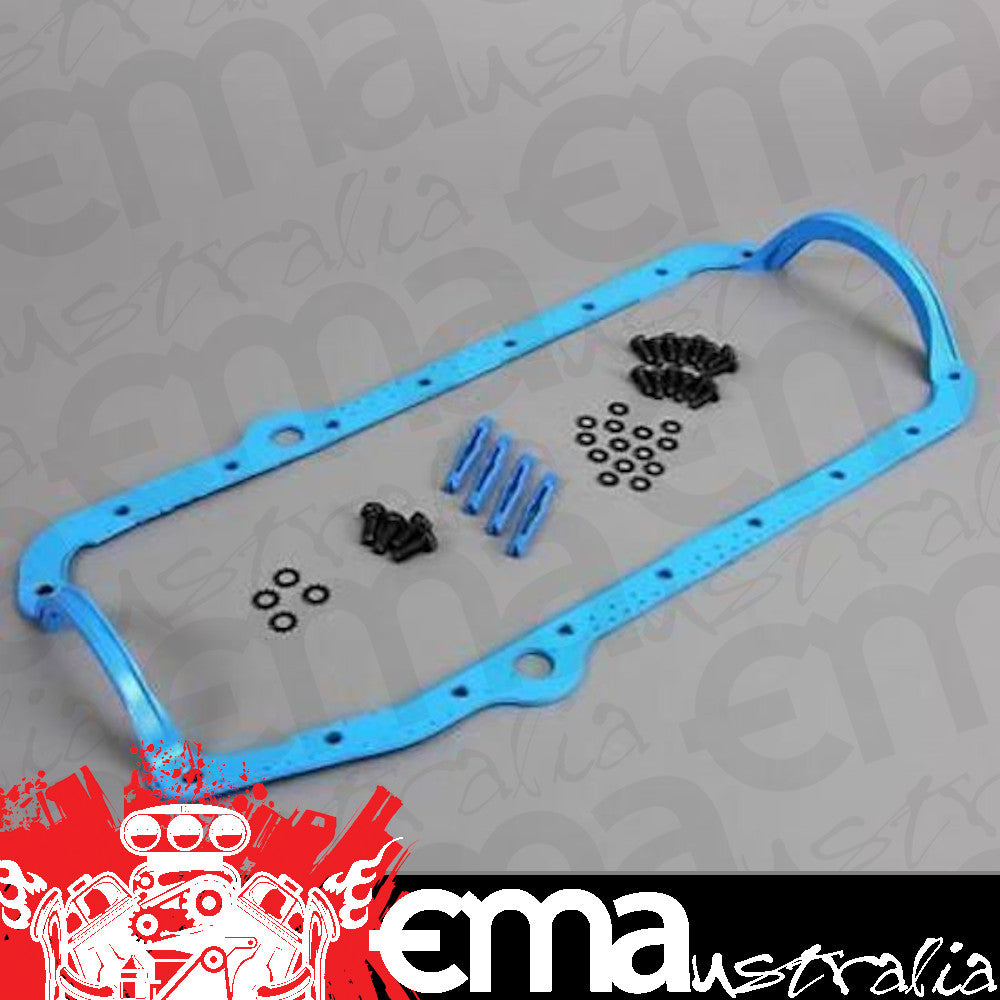 Chev Small Block Gen I, 267, 305, 350, 400 C.I.D Pre 1986, Drivers & passenegr side dipstick. Thick front seal 1 Piece Steel Core Rubber Sump Gasket SB Rh/Lh Fel-Pro Gaskets