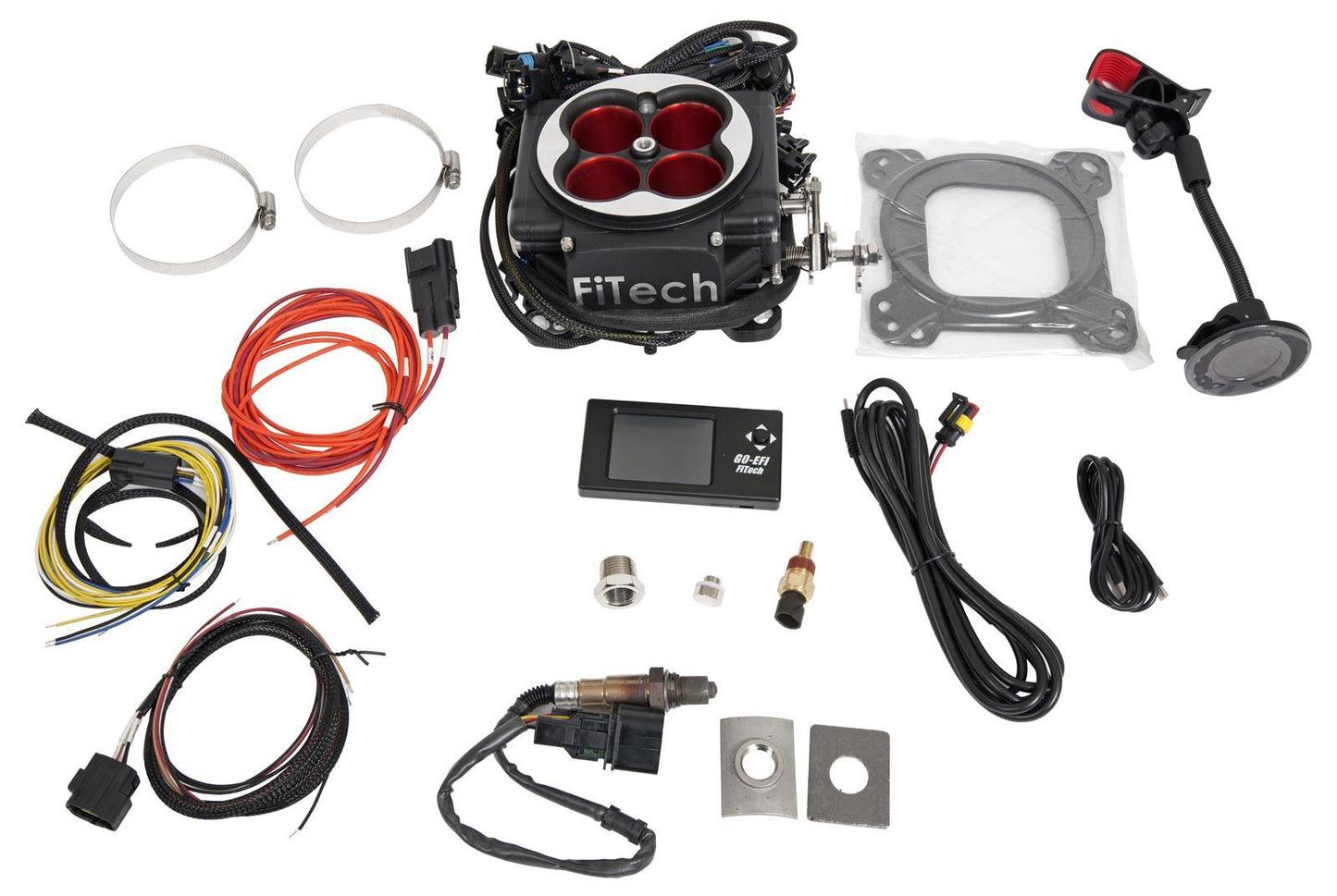 FiTech FH30014 Go Port Efi Fuel Injection System 600Hp Intake Manifold Black Anodized Throttle Body Ecm Kit
