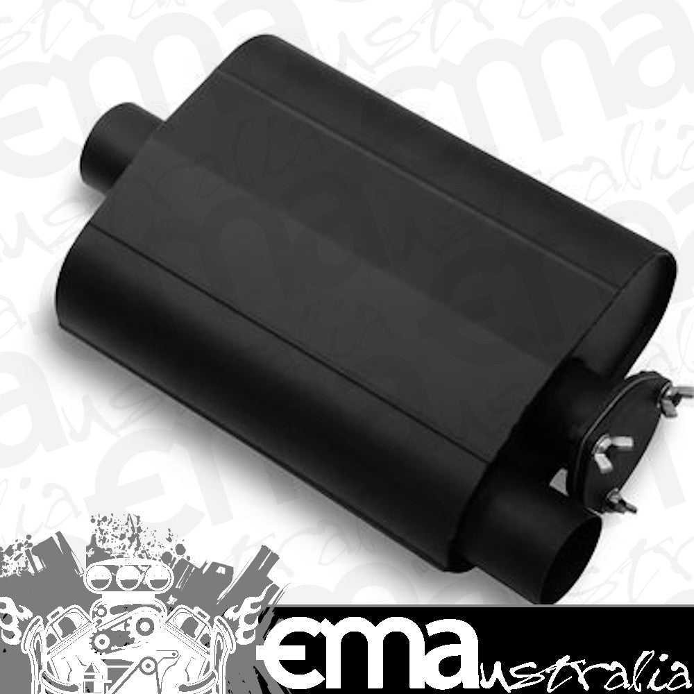 Flowmaster FLO-50522FLT Muffler Warlock 2 1/2 In. Inlet/Dual 2 1/2 In. Outlet Steel Gray Each
