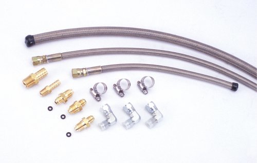 Flaming River FR1610 Stainless Braided Hose Kit - Remote Reservoir Fits Power Rack GM Style