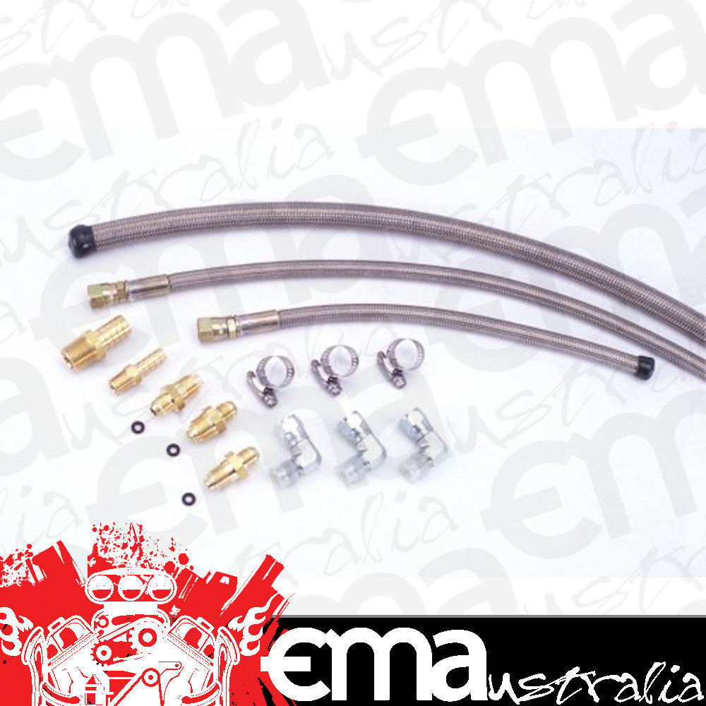 Flaming River FR1610 STAINLESS BRAIDED HOSE KIT - REMOTE RESERVOIR (GM-STYLE FITS FR POWER RACK)