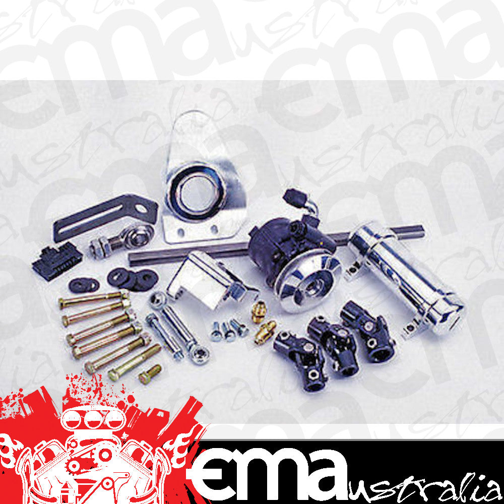 Flaming River FR326PWRHPL 57 Chev Rhd S/Steel Power Steering Rack & Cradle Kit