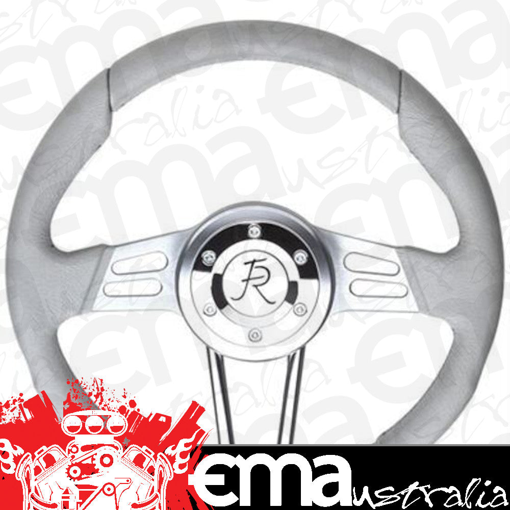Flaming River FR20130LG Steering Wheel D Shaped Wheel - Light Grey 13.5 Inch