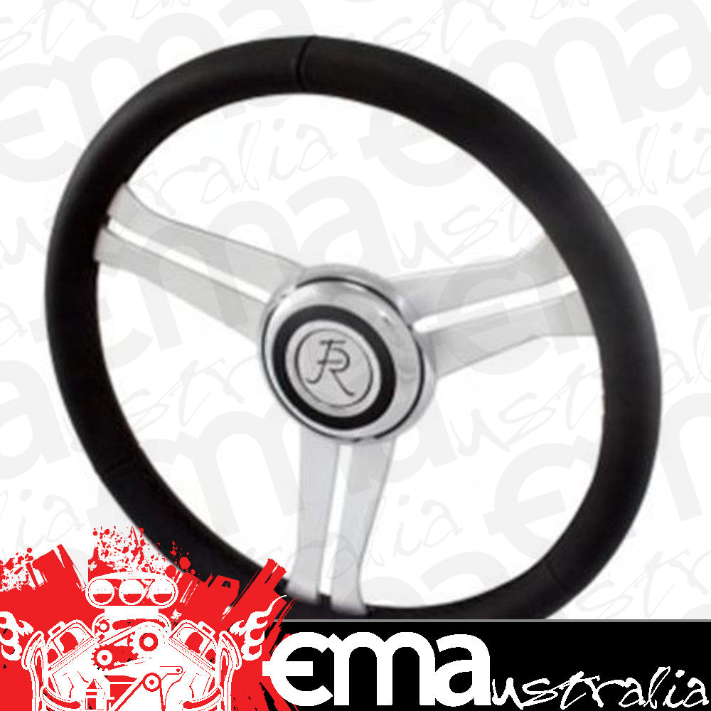 Flaming River FR20164BK Steering Wheel Navigator 13.8 Dia Dished Black Leather