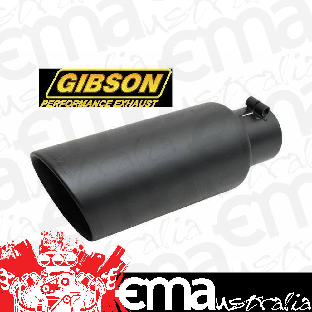 Gibson GIB500637-B 4" S/S Angled Exhaust Tip Double Walled Black 2.750" Inlet
