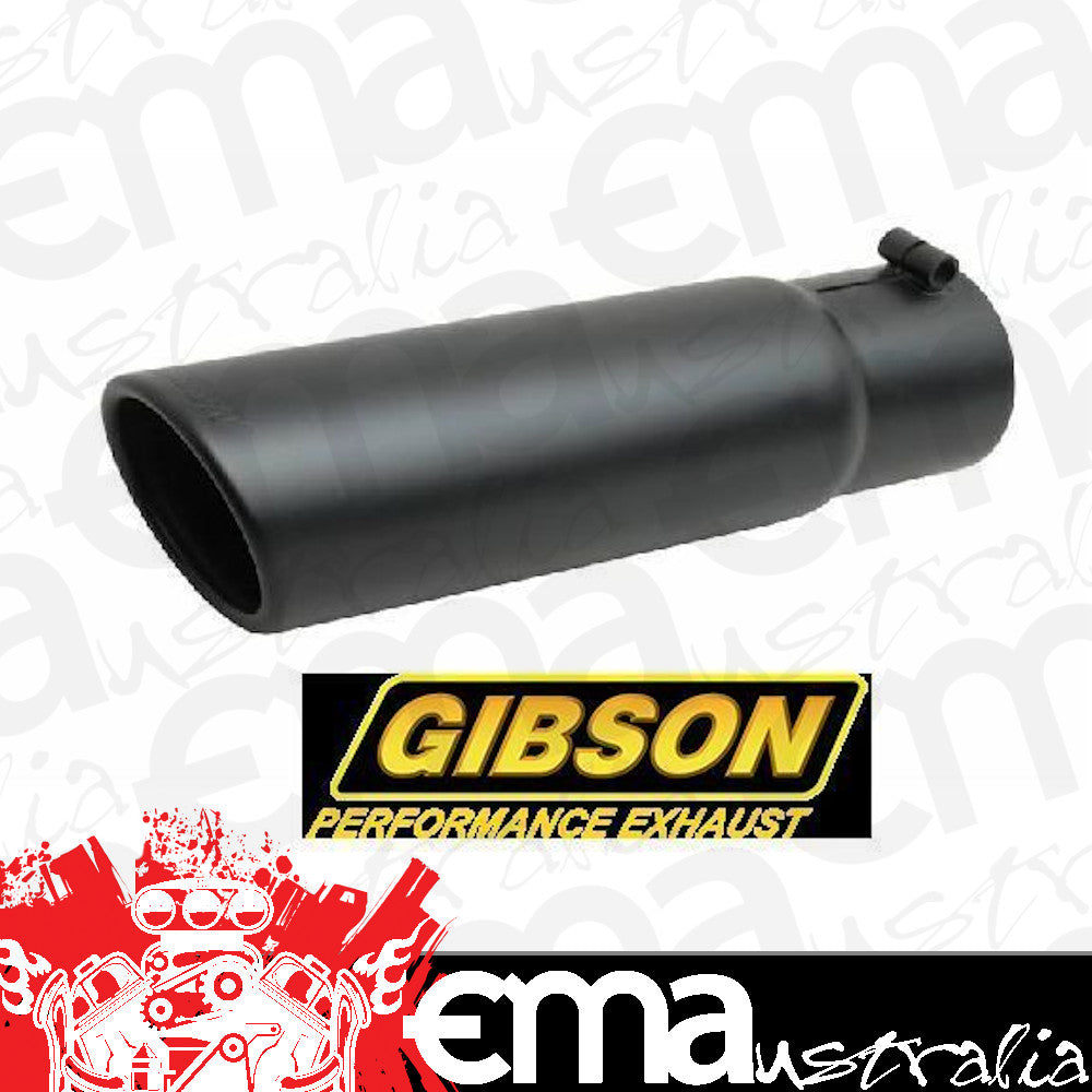 Gibson GIB500641-B 4" Stainless Exhaust Tip Rolled Edge Black 3" Inlet 12" Long