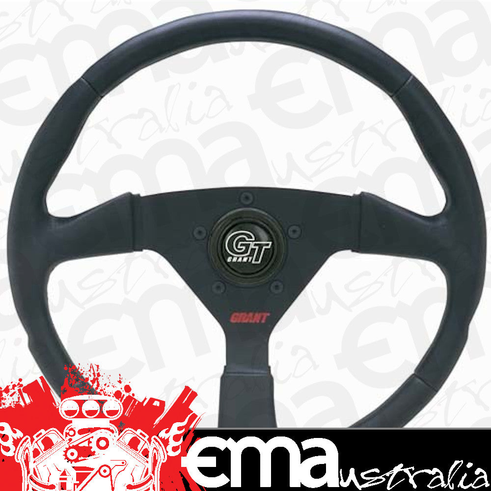 Grant GR1064 13.75" Formula 1 Steering Wheel Black Perforated w/ Black Accent. 3-1/2" Dish