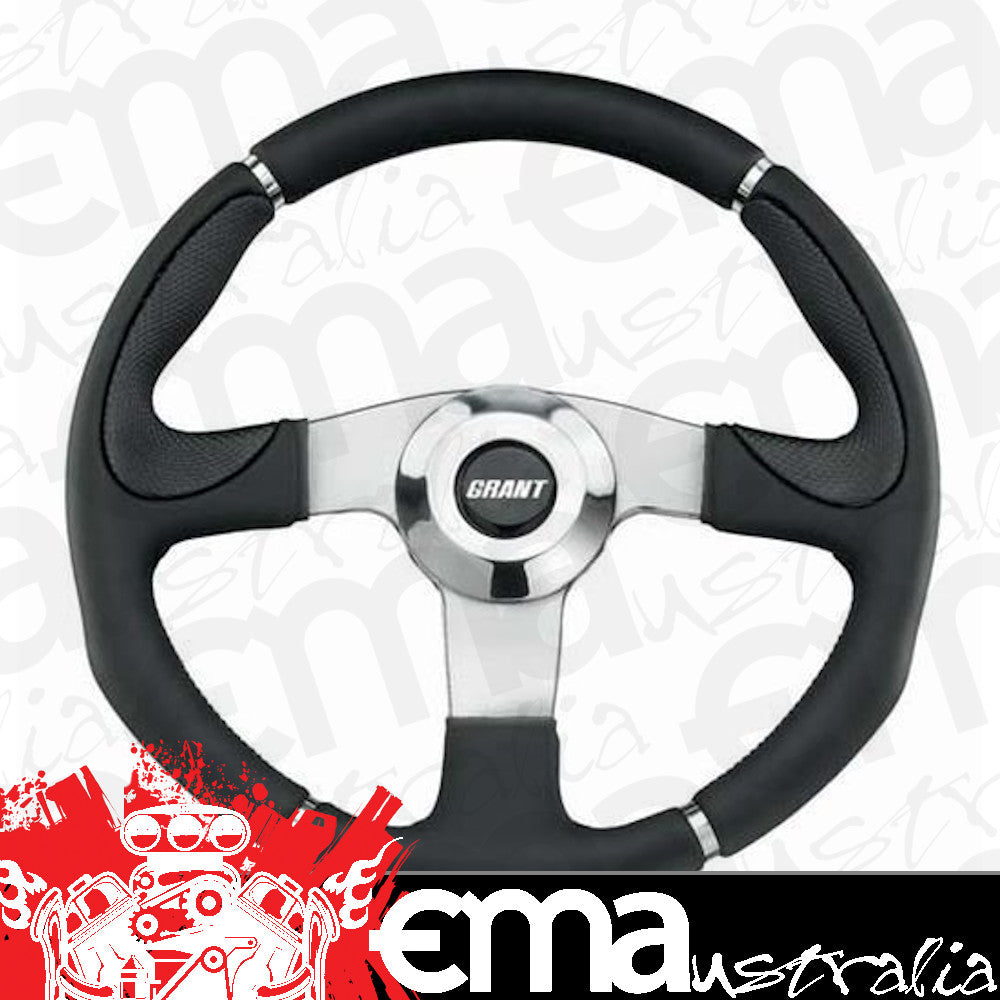 Grant GR452 13.5" Club Sport Steering Wheel Polished 3 Spoke/Black Vinyl Grip